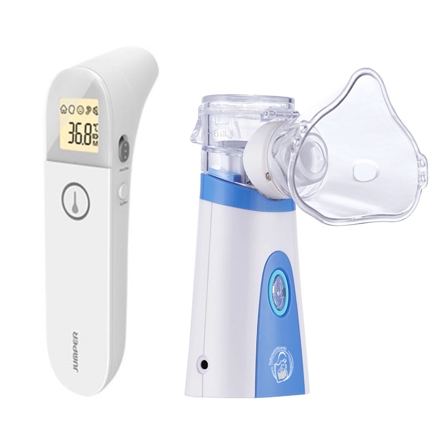 Baby Flu Essentials Combo - Portable Nebuliser & Infrared ThermometerStandard