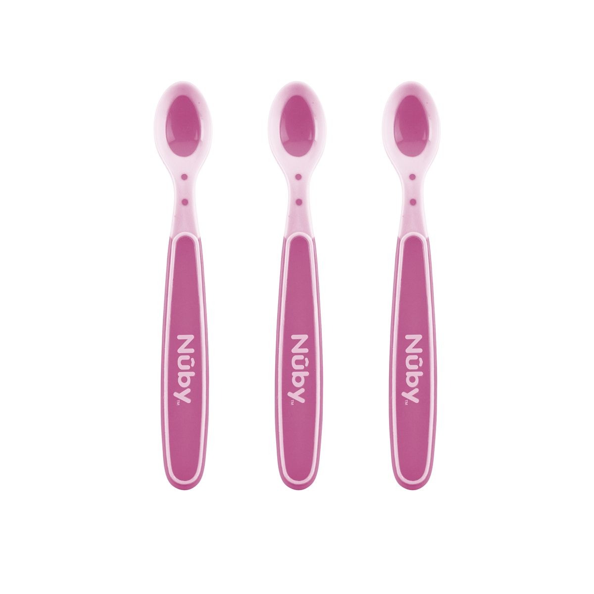 Nuby 3PK Heat Sensitive Feeding Spoons - GirlGirl - 3 Pack