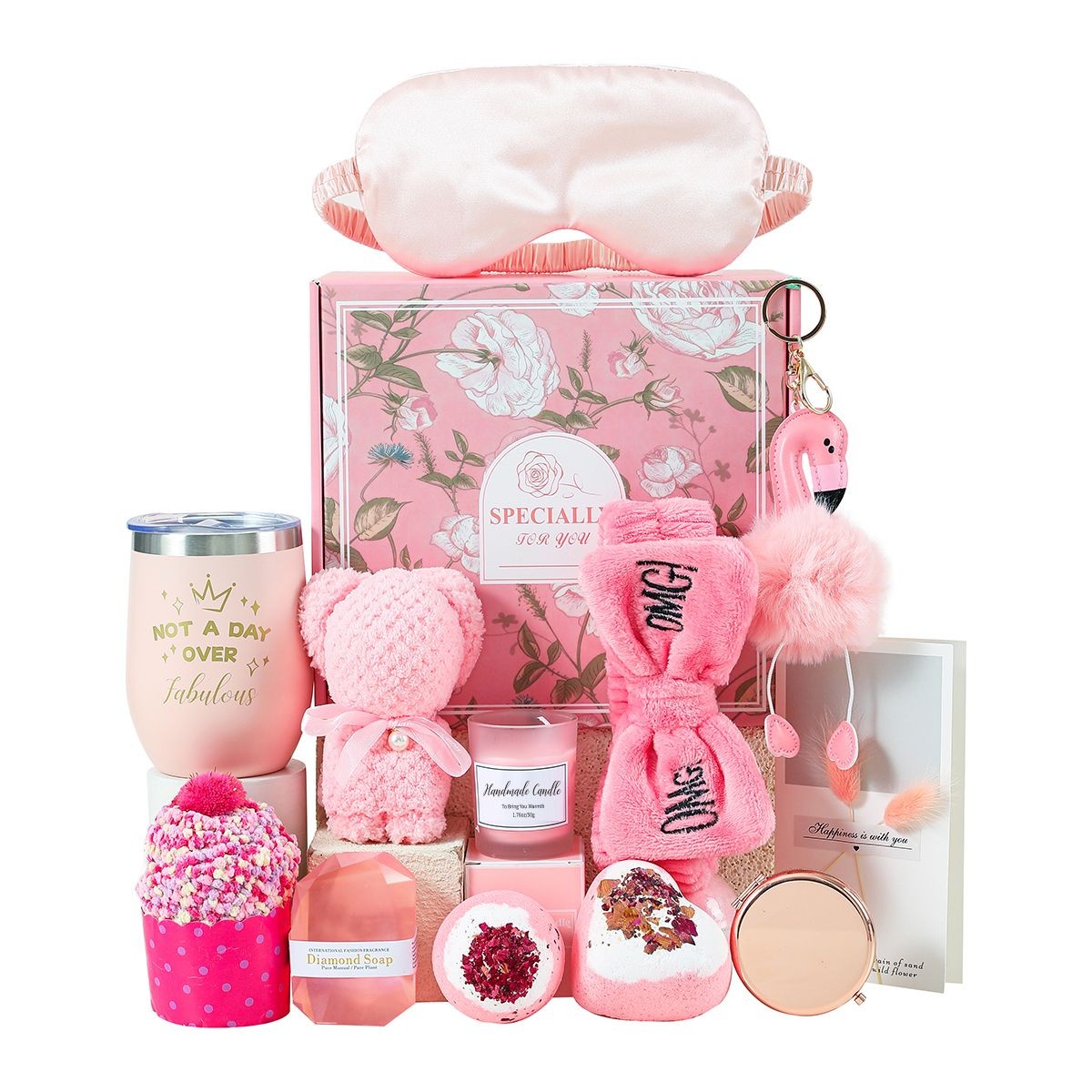 13-Piece Pink Spa Bath Gift Set - Women's Birthday Relaxation KitStandard