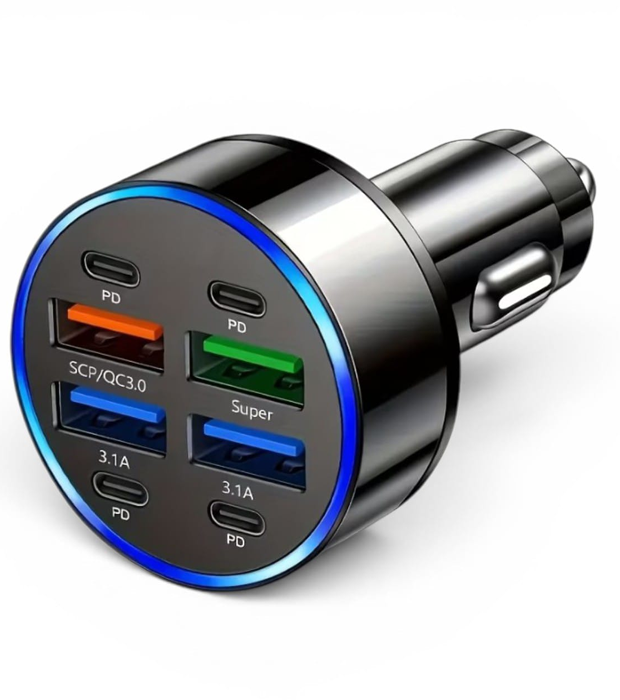 8-Port Fast USB Car Charger