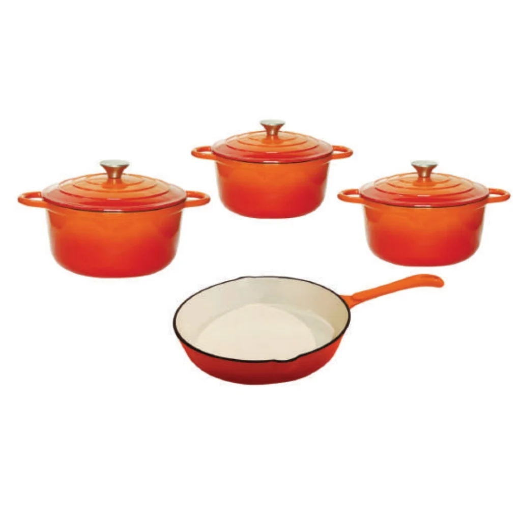 Cast Iron Pot Set - 7pc Continentalcolour::red